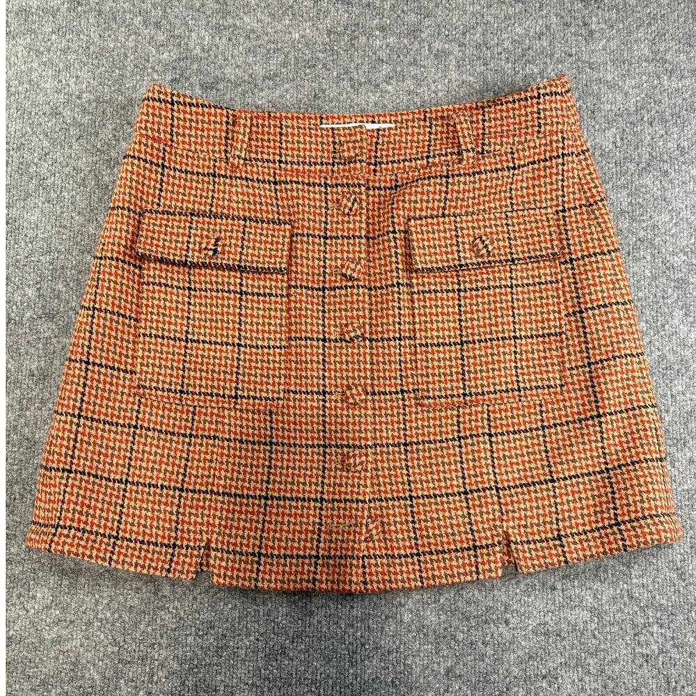 Sam Edelman NWT Cara Plaid button front mini skirt Size 12 Academia